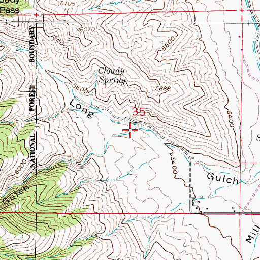 Topographic Map of Brown Gulch, CO