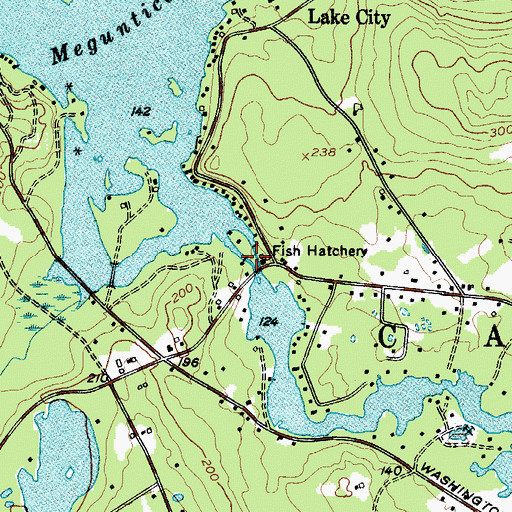 Topographic Map of Megunticook Lake West Dam, ME