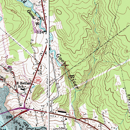 Topographic Map of Behind the Mill Dam, ME