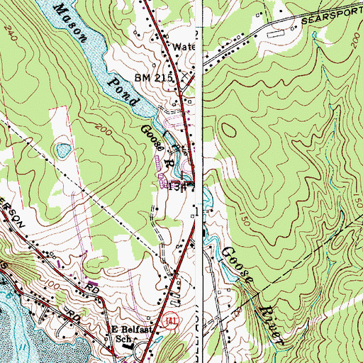 Topographic Map of Goose River Reservoir, ME