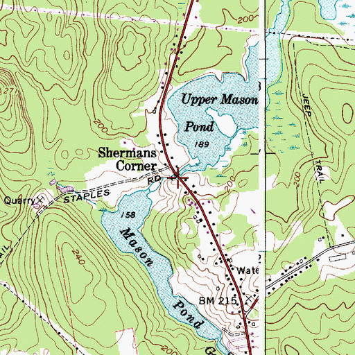 Topographic Map of Masons Dam, ME
