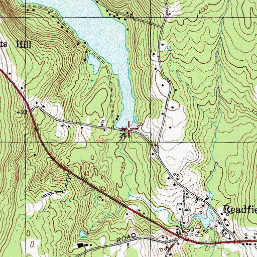 Topographic Map of Torsey Lake Dam, ME