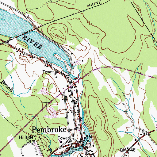 Topographic Map of Lower River Dam, ME