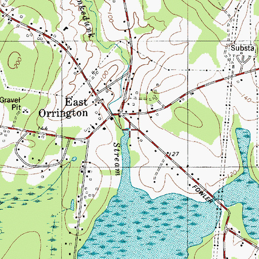 Topographic Map of East Orrington Dam, ME