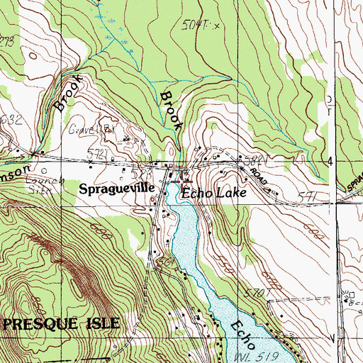 Topographic Map of Echo Lake Dam, ME