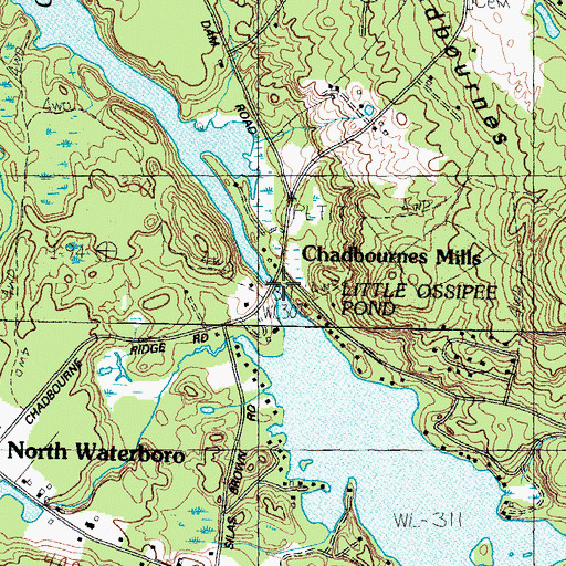 Topographic Map of Little Ossipee Pond, ME