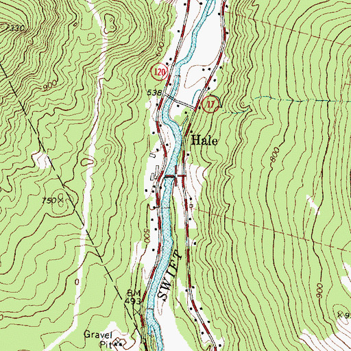 Topographic Map of Swift River Reservoir, ME