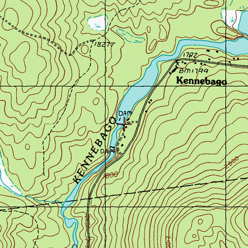 Topographic Map of Lower Station Dam, ME