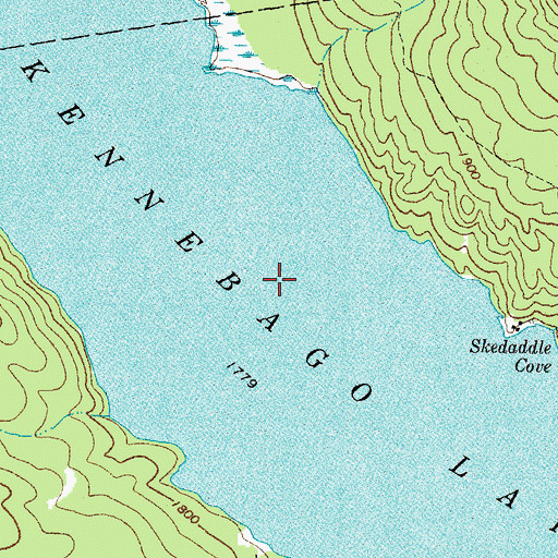 Topographic Map of Kennebago Lake, ME