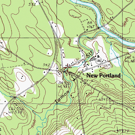 Topographic Map of Lemon Stream, ME
