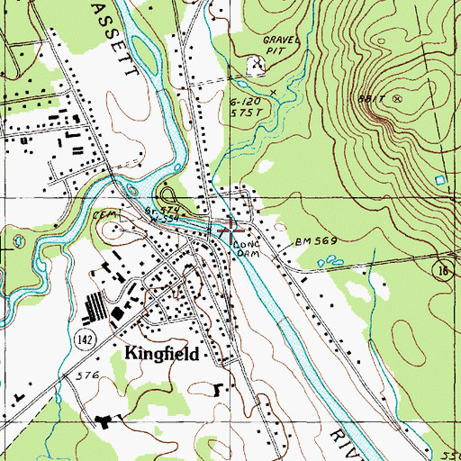 Topographic Map of Carrabassett River Reservoir, ME