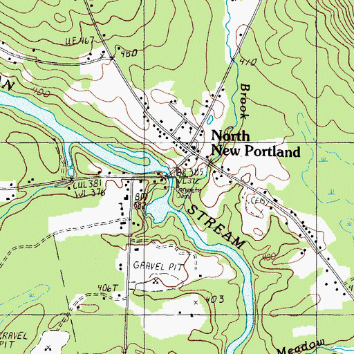 Topographic Map of Gilman Stream Dam, ME