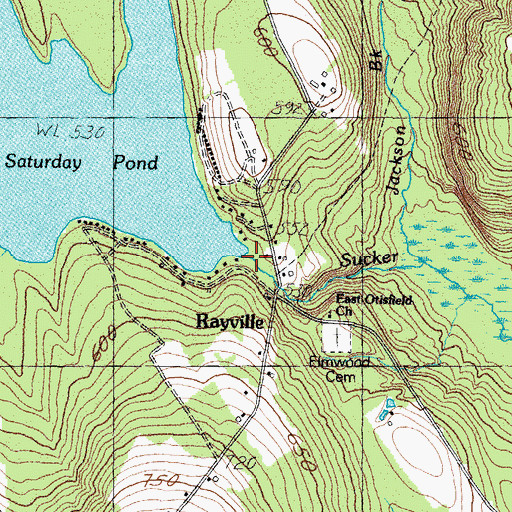 Topographic Map of Rayville Dam, ME