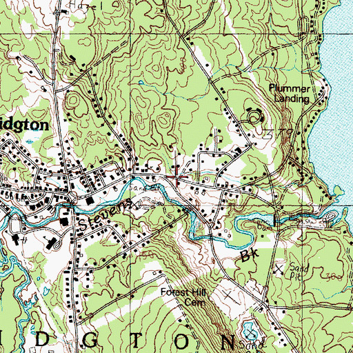 Topographic Map of Stevens Pond, ME
