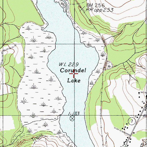Topographic Map of East Branch Sebasticook River Reservoir, ME