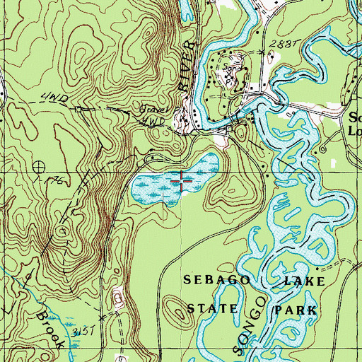 Topographic Map of Bay of Naples, ME