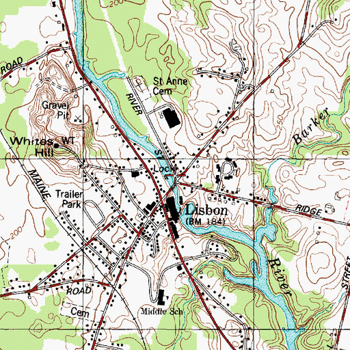 Topographic Map of Upper Dam, ME