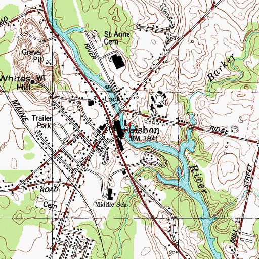 Topographic Map of Lower Dam, ME