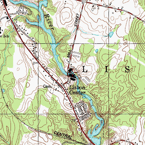 Topographic Map of Farnsworth Mill Dam, ME