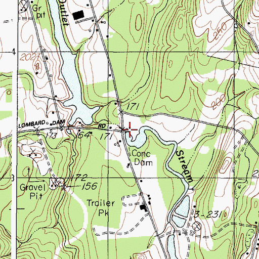 Topographic Map of Outlet Stream, ME