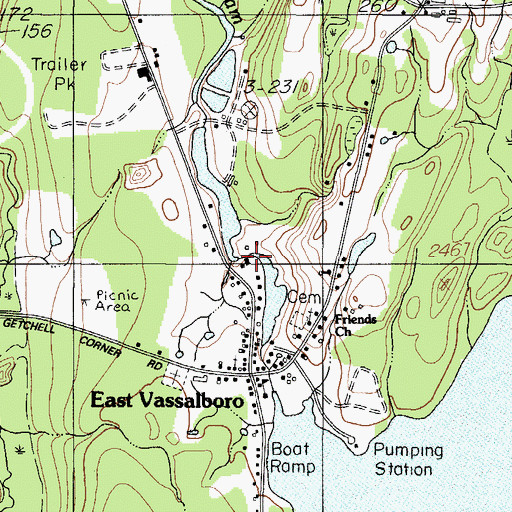 Topographic Map of Masses Dam, ME