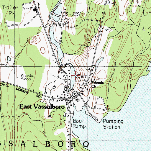 Topographic Map of Outlet Stream, ME