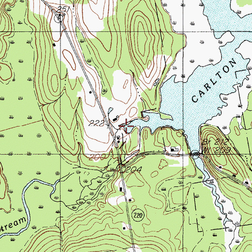 Topographic Map of Carlton Pond Dam, ME