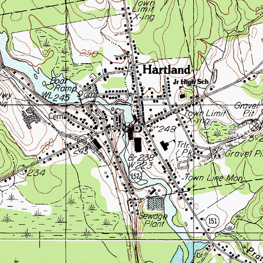 Topographic Map of Lower Dam, ME
