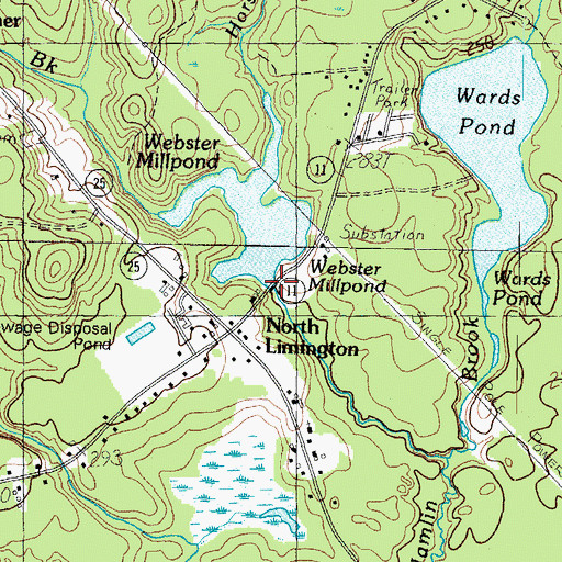 Topographic Map of North Limington Dam, ME