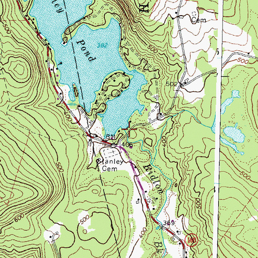 Topographic Map of Stanley Pond Dam, ME