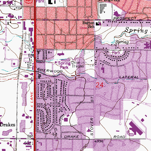 Topographic Map of Sherwood Lateral, CO