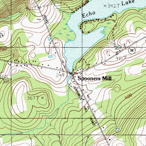 Topographic Map of Puffers Pond Dam, ME