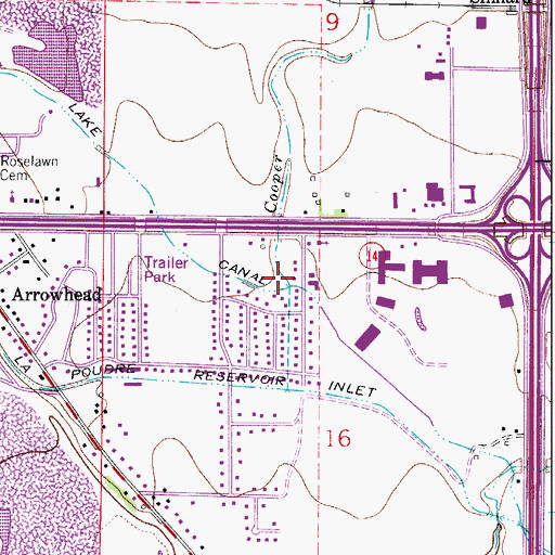 Topographic Map of Cooper Slough, CO