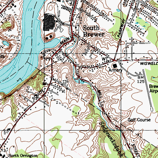 Topographic Map of Sedgeunkedunk Stream, ME