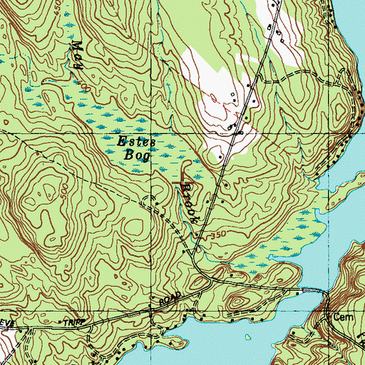 Topographic Map of Estes Bog Dam, ME