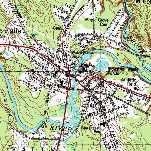 Topographic Map of Mechanic Falls Dam, ME