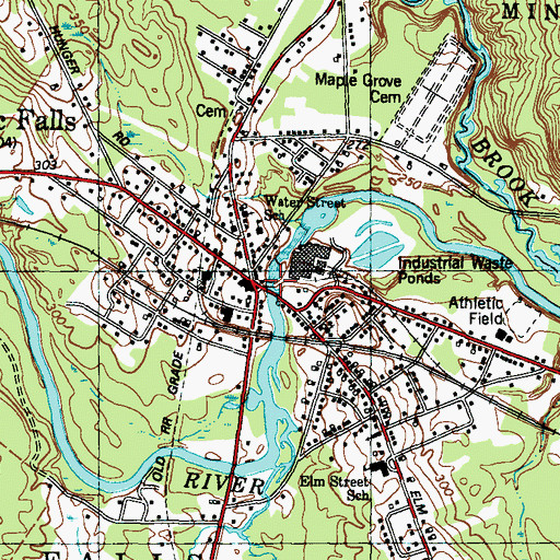 Topographic Map of Little Androscoggin River Reservoir, ME