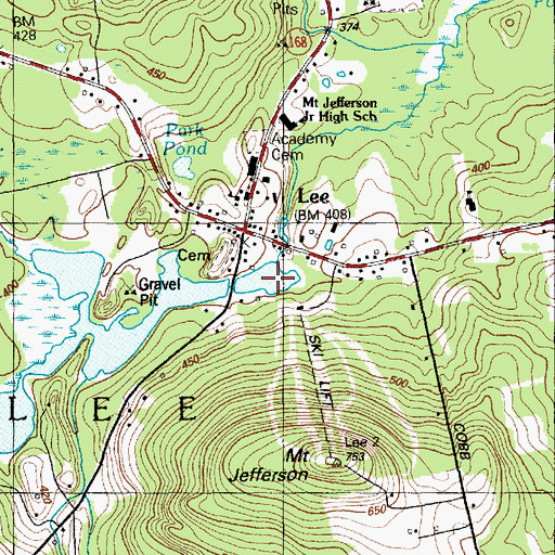 Topographic Map of Merrill Pond, ME