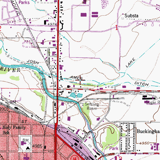 Topographic Map of Josh Ames Ditch, CO