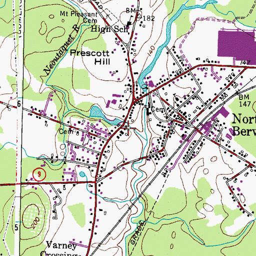 Topographic Map of Neoutaque River Reservoir, ME