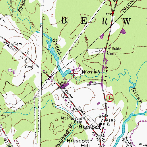 Topographic Map of Staples Dam, ME