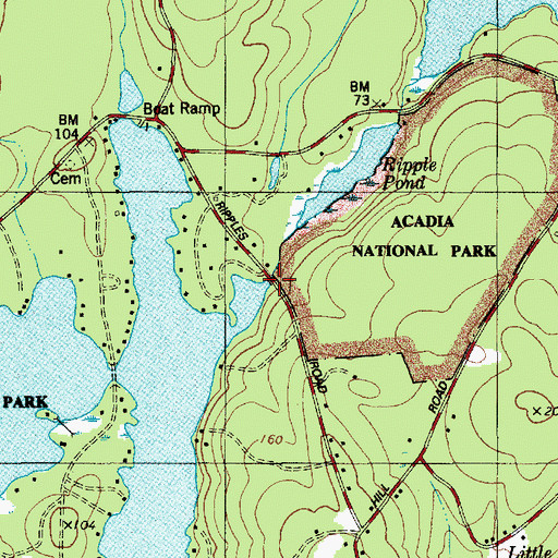 Topographic Map of Long Pond, ME