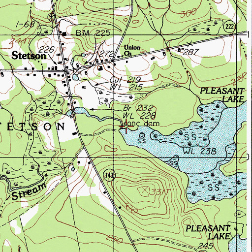 Topographic Map of Archers Dam, ME