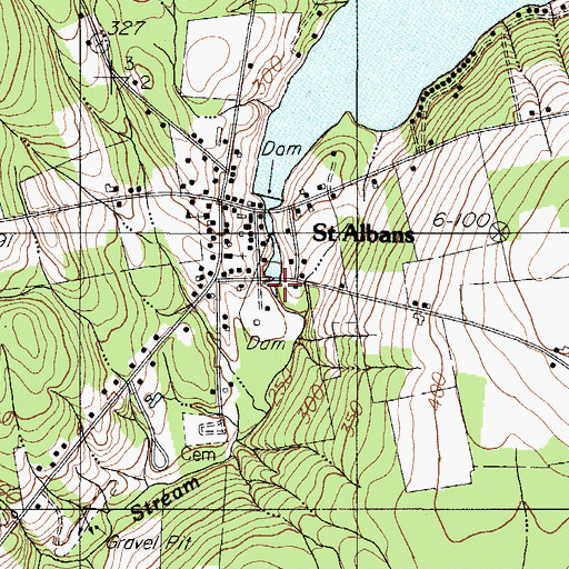 Topographic Map of Lower Dam, ME