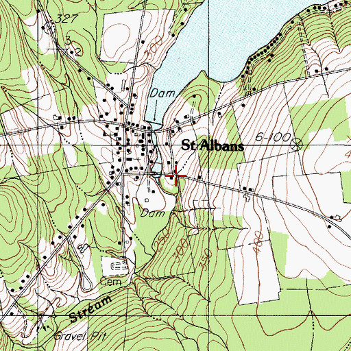 Topographic Map of Indian Stream Reservoir, ME