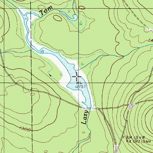 Topographic Map of Lazy Tom Stream Reservoir, ME