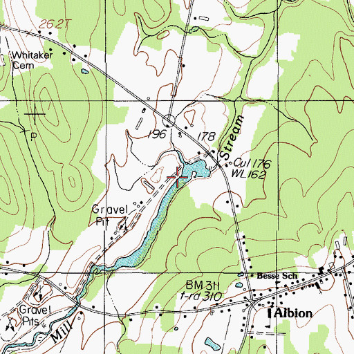 Topographic Map of Mill Stream, ME