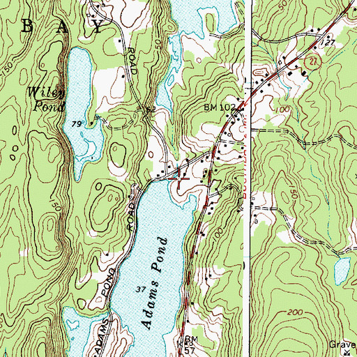 Topographic Map of Adams Pond Dam, ME