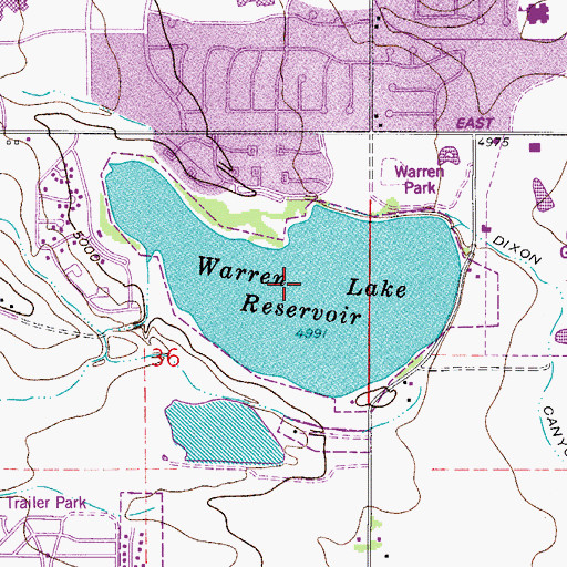Topographic Map of Warren Lake, CO