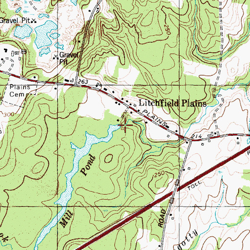Topographic Map of Mill Pond Dam, ME